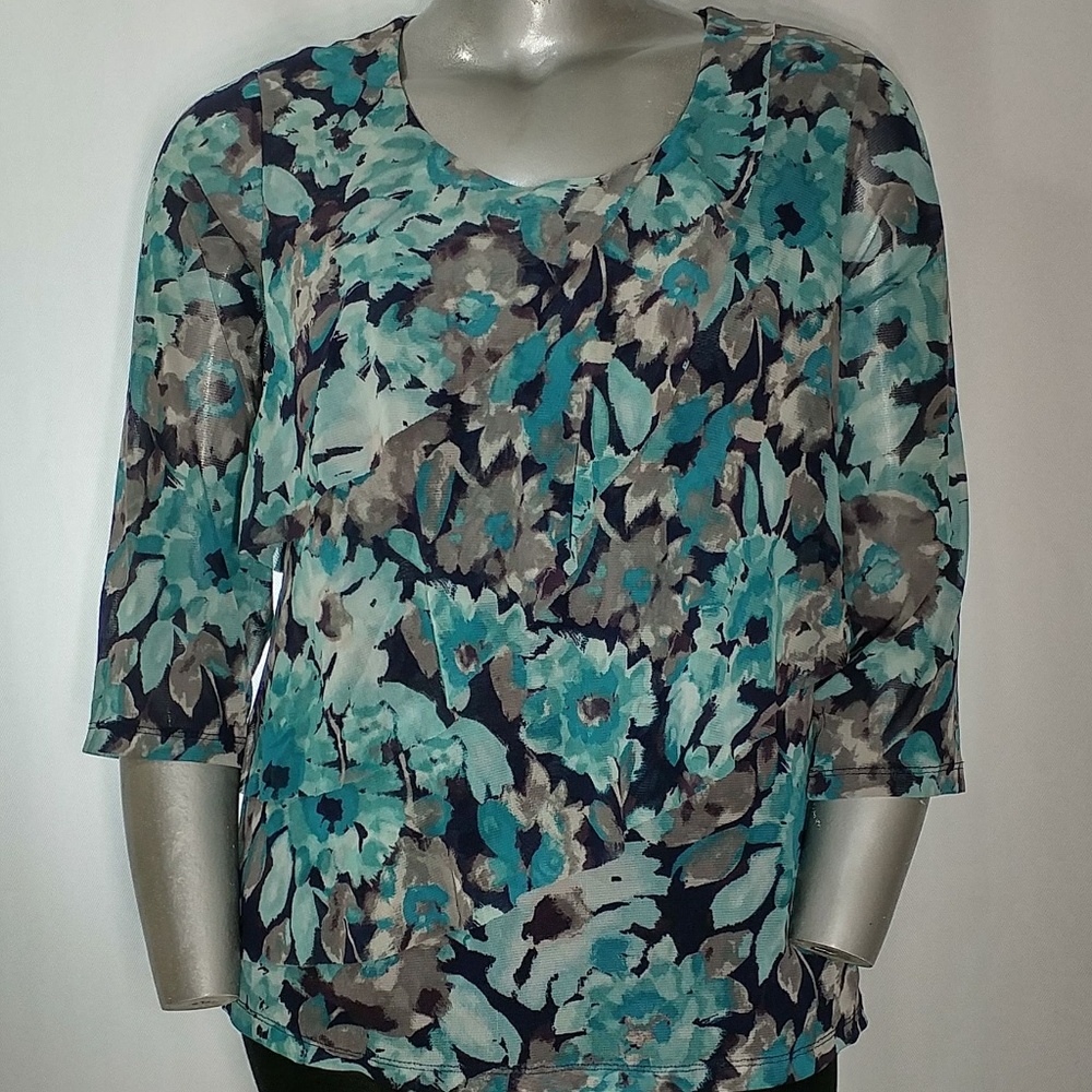 Croft & Barrow Angled Tiered Ruffle Blouse, 1X